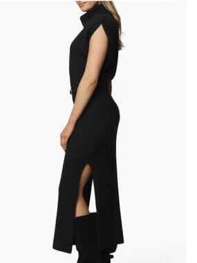 Splendid Marigold Cashblend Ribbed Maxi Sweater Dress Black Cashmere Blend L NWT
